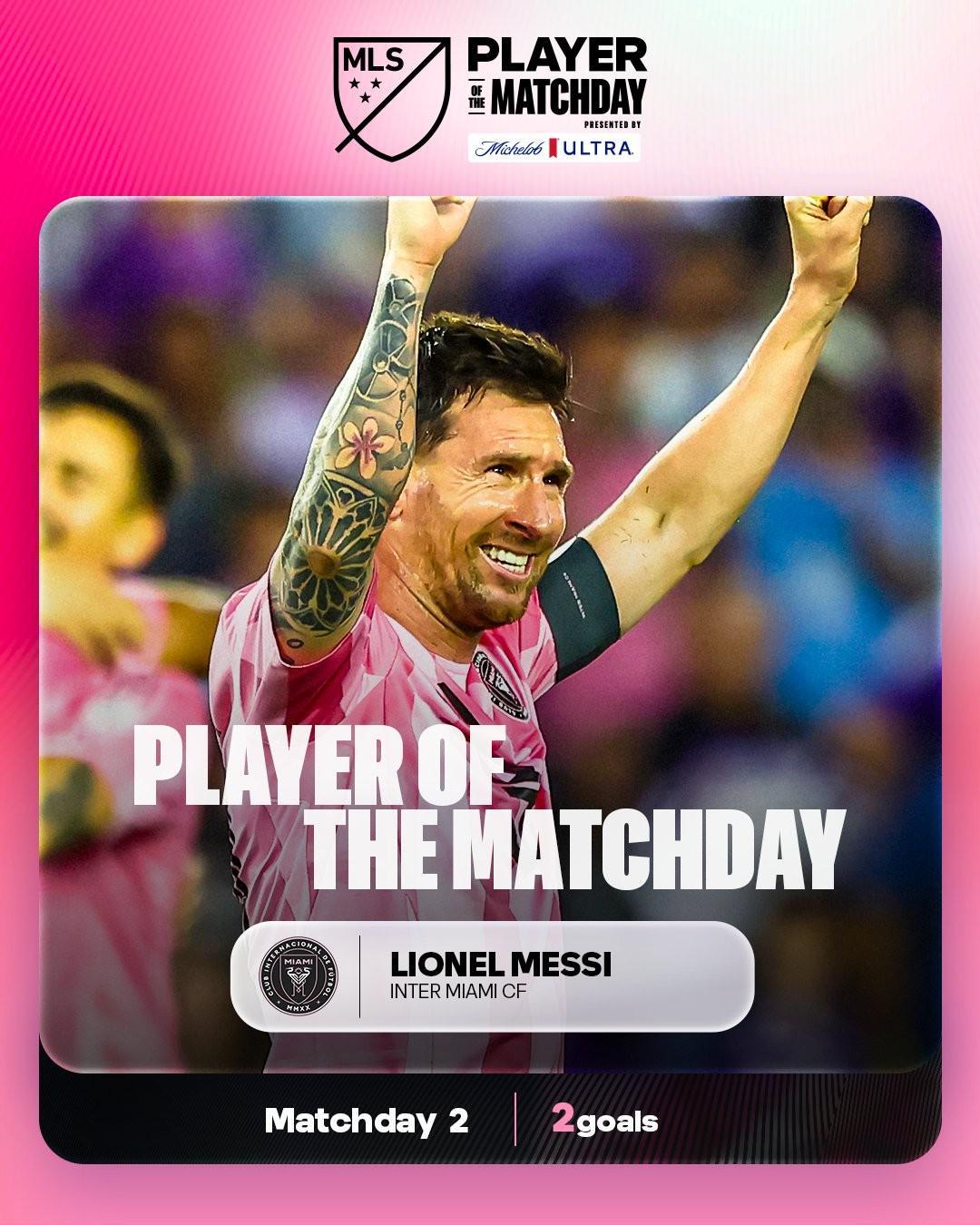 世界杯官方平台-梅西第13次获得美职联周最佳球员,距多诺万的纪录还差6次